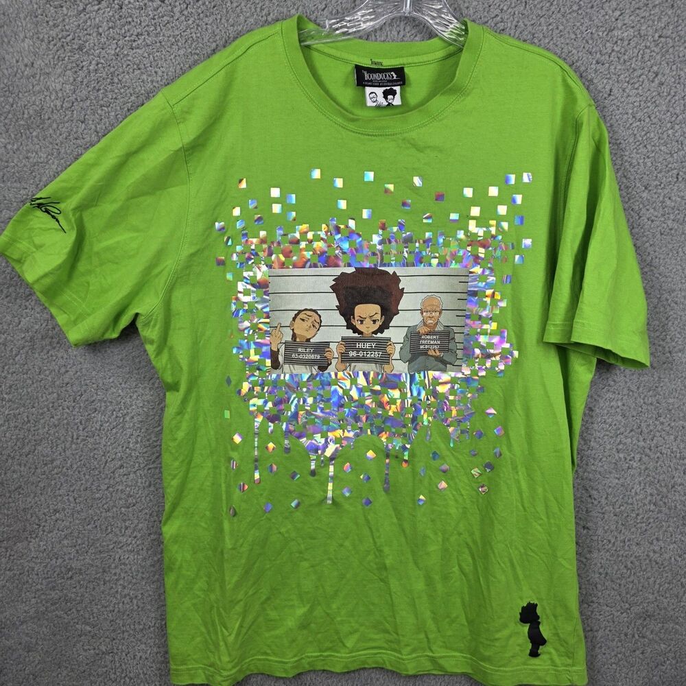 The Boondocks Shirt Men's Green Graphic Cartoon Network Size 2XL